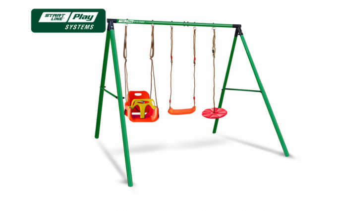 Качели SLP SYSTEMS 3 секции + качеля диск красная + лодочка красная + качеля с фиксацией желтое Качели SLP SYSTEMS 3 секции + качеля диск красная + лодочка красная + качеля с фиксацией желтое